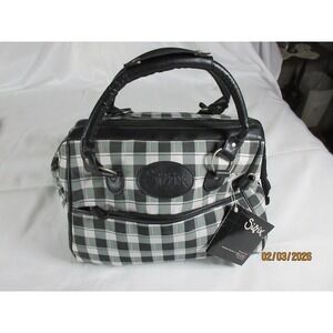 Sizzix Doctor Bag Doctor's Bag Craft Storage Organizer Plaid Black White 15"x14